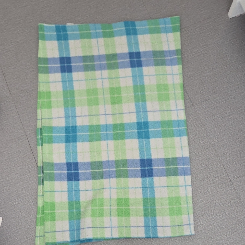 Green and Blue Plaid Blanket